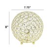 Lalia Home 8 Contemporary Metal Crystal Round Sphere Glamourous Orb Table Lamp, Gold LHT-3009-GL